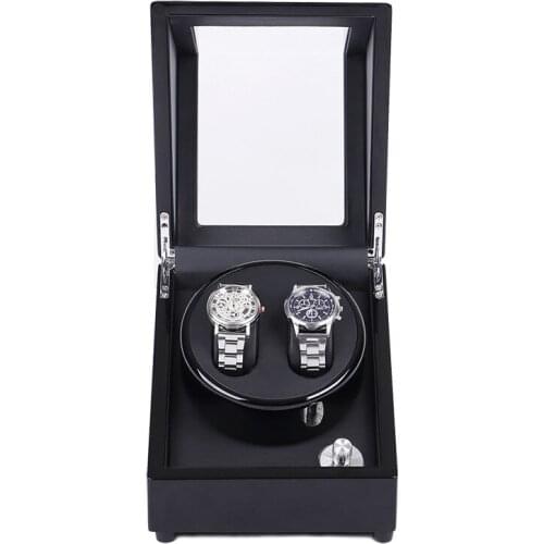 Automatic Watch Winders Box Double Rotator Mechanical Winding Watch Cabinet Organizer High Light Black Paint Mute Storage Boxes