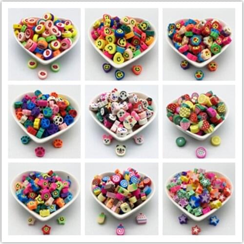 New 30pcs 10mm Mixed Colors LOVE Shape Clay Spacer Beads Polymer Clay Beads For Jewelry Making DIY Handmade Accessories