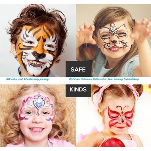 DIY water wash 12 color body painting Christmas Halloween Children Face Color Makeup Facial Makeup