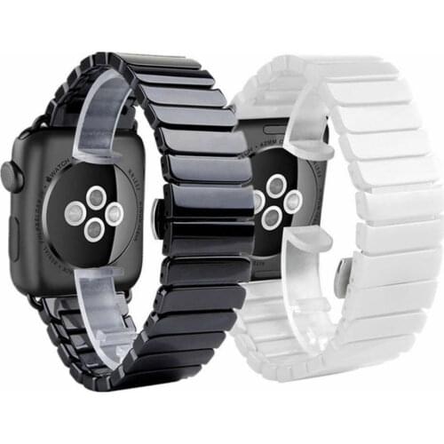 Ceramic Strap for Apple Watch Band 38mm 42mm 40mm 44mm Smart Watch Bracelet Ceramic Links Watchband for iWatch Series 5 4 3 2 1