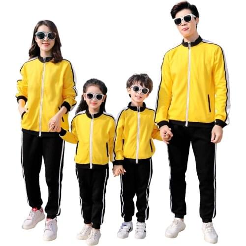 Family Matching Clothes Autumn Winter Father Mother Kids Baby Uniform Suit Coat with Pants 2Pcs Set Children School Sports Sets