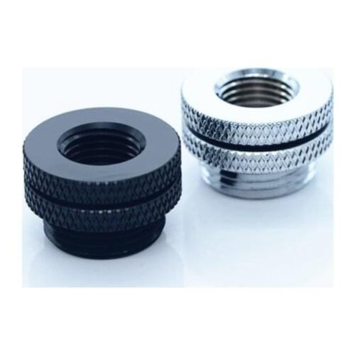 Computer water-cooled connector through plate type top water injection joint G1/4*G3/4 thread Black silver HCBJT-V1