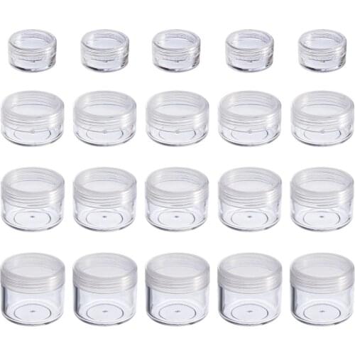 100Pcs Lip Balm Containers 2g/3g/5g/10g/15g/20g Empty Plastic Cosmetic Makeup Jar Pot Transparent Sample Bottles Eyeshadow Cream