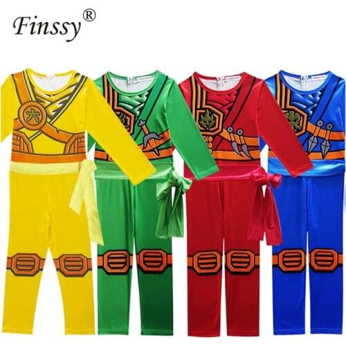 Ninjago Cosplay Costume Boys Halloween Costume for Kids Carnival New Year Party Dress Up Ninja Cosplay Superhero Suits Sets