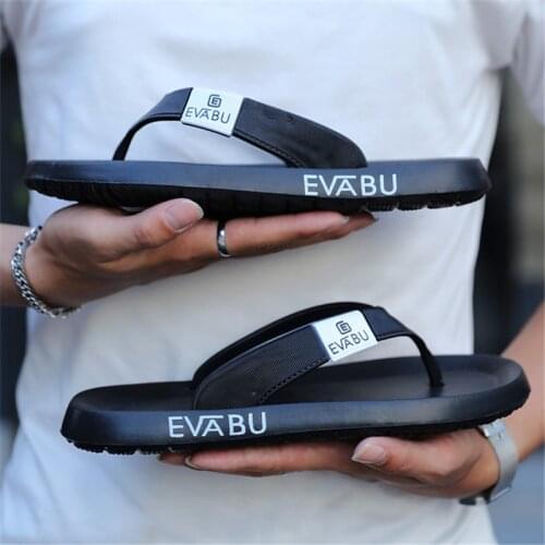 Men 2021 Summer Beach Casual Flat Shoes High Quality Flat Anti-skidding Slide Flip Flops Outdoor Male Slipper