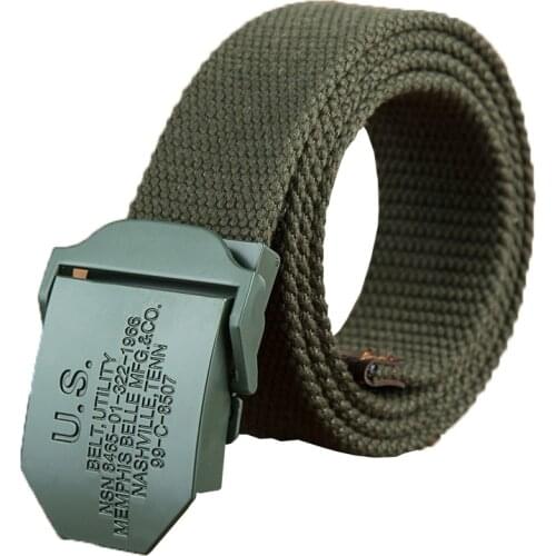 Male Tactical Belt 2020 Mens Weave Canvas belt men Unisex belts Knitted Cargo Belt Military fans Automatic Buckle-Belt 110-140cm