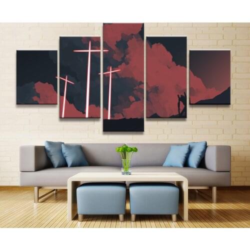 Wall Canvas Painting 5 Piece Modern Anime Living Room Frame Painting Home Living Room Decoration