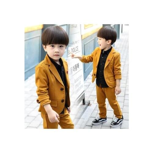 2018 Formal Boys Suit for wedding clothes Winter Fashion Classical Kids Wear 2 pcs : jacket+pants Baby Boys Clothes 2-8Y