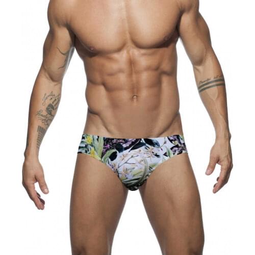 Sexy With Pad Mens Swimwear Breathable Swim Suit Shorts Low Waist Printed Swimming Trunks Newest Triangle Sport Wear For Bathing