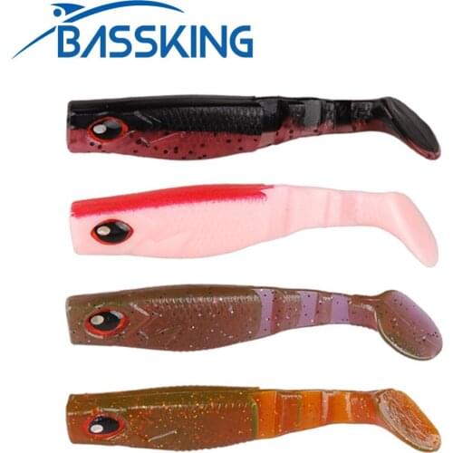 Smart 8Pcs T-tail Shad Swimbait 80mm 6.5g Fishing Lures China Lifelike Soft Baits Worm Jig Head Silicone Bait Fly Fish Tackle