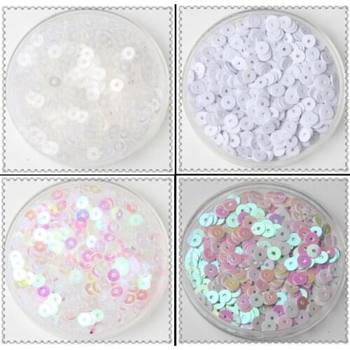 40gram 4colors 4mm White Series Color Sequins PVC Round Bridal DIY Accessories Mix Transparent LNHOME