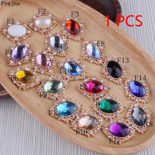Prajna Color Rhinestones Drill Buckle Vintage Oval Acrylic Rhinestone DIY Clothing Jewelry Jeans Accessories Mobile Phone Case