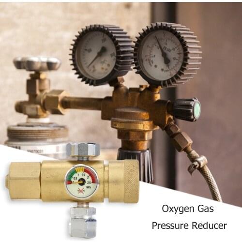 Air Compressor Pressure Regulator 0.4-25MPa Copper Oxygen Gas Pressure Reducer Air Flow Regulator Gauge Meter