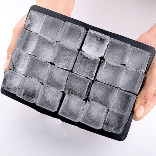 24 Grids Silicone Ice Cube Maker For Whiskey Cocktail Pudding Chocolate Molds Easy-Release Square Shape Ice Cube Trays Molds