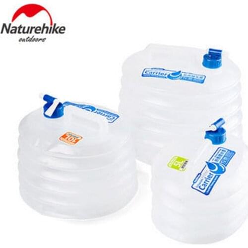 Naturehike Outdoor Water Container Folding Water Bag Foldable Water Bottle Portable 5L 10L 15L Bucket With Tap Outdoor Camping