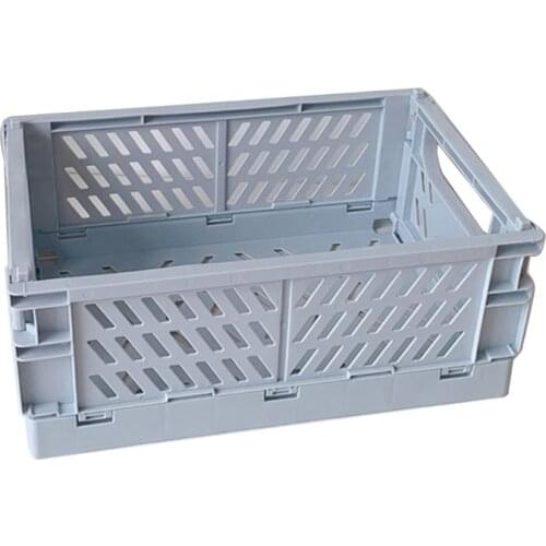 Collapsible Crate Plastic Folding Storage Box Basket Utility Cosmetic Container Desktop Holder Home Use