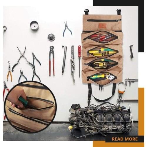 Roll Up Tool Bag Hot Sale Roll Tool Roll Multi-Purpose Tool Roll Up Bag Wrench Roll Pouch Hanging Tool Zipper Carrier Tote