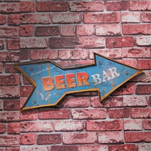 Beer Bar LED Vintage Signs Pub Bar Decoration Wall Lamp LED Metal Plate Neon Sign logo Light Home Decor Club Wall Hanging Art
