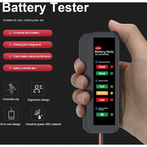 12V Universal Car Battery Tester Automotive Load Digital Analyzer Alternator Diagnostic Tool