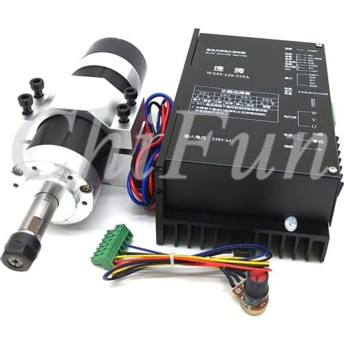 ER11 600W high speed air cooled spindle kit 11000RPM 0.6NM Brushless spindle with 220V brushless motor driver