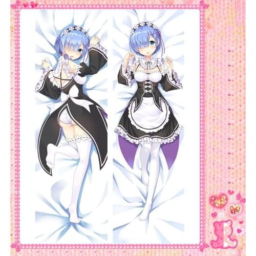 Japanese Anime Cartoon Re:Zero kara Hajimeru Isekai Seikatsu Sexy Double sided hugging Pillow Case Pillow Cover Pillowcase 71006
