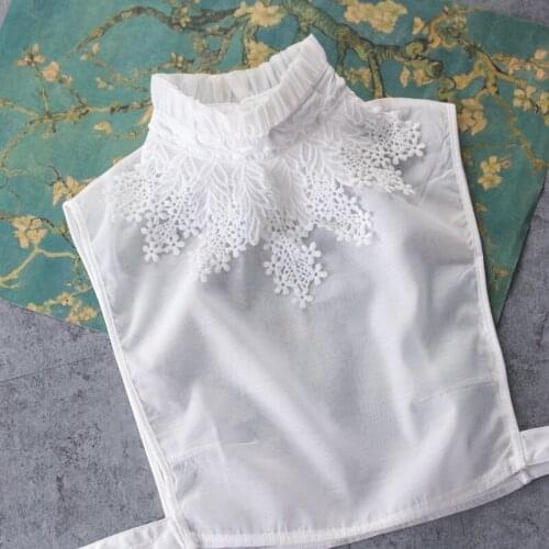 YSMILE Y Sweet Black White Lace Stand Collar High Quality Adjust Detachable Suit Shirt Blouse Collar For Female Lady