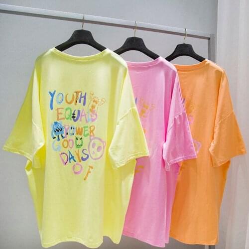 Short-sleeved T-shirt Womens Mid-length 2021 Summer New Large Size Round Neck Loose Half-sleeved Bottoming Shirt