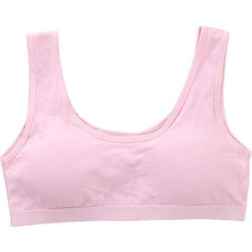 1Pc Cotton Girl Bra Without Rim Development Adolescent Chest Kids Children Underwear Vest Top
