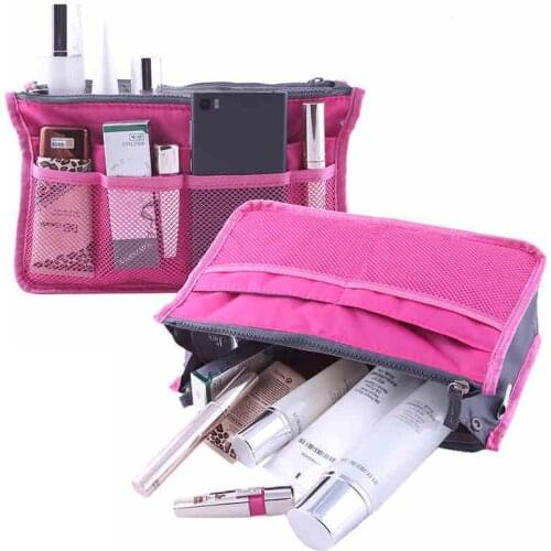 1 Pcs Travel Handbags Multifunctional Cosmetic In Bags Double Zipper Makeup Bag Portable Women Supplies 28*16.5*8.5cm