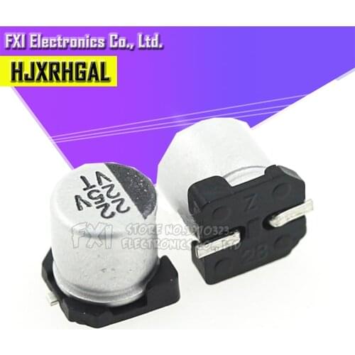 10PCS Electrolytic capacitor 25V22UF 6*5mm SMD aluminum electrolytic capacitor 22uf 25v