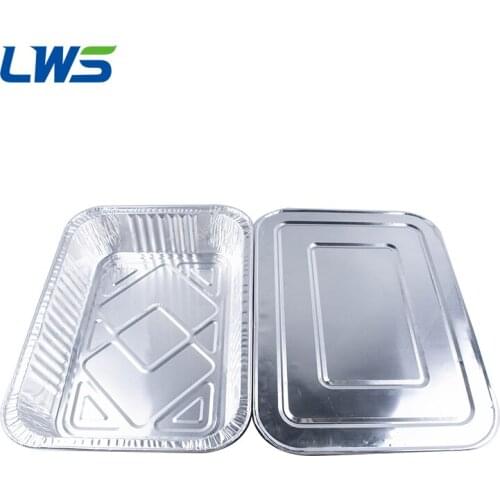 50pcs 1750ML Aluminum Foil Containers With Lid For Restaurant Take-Out Packing Food
