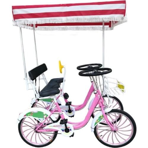 Two Seater Pedal Adult Tourist Tricycle Road Tandem Bike Sightseeing Bicycle for Sale
