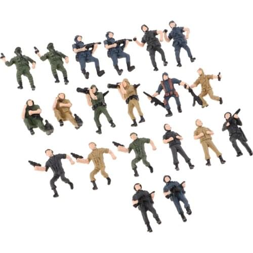 20x 1/43 Military Model Soldiers Figures Building Kits DIY Layout Scenery