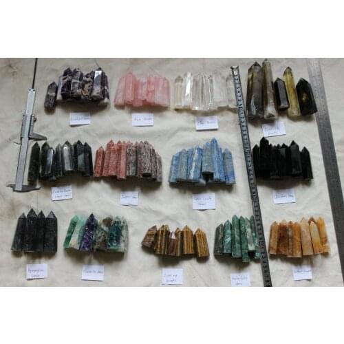 50 Pieces Many Kinds of Natural Quartz Jasper Stones Crystal Points Polished Healing, Wholesales , Free Shipping