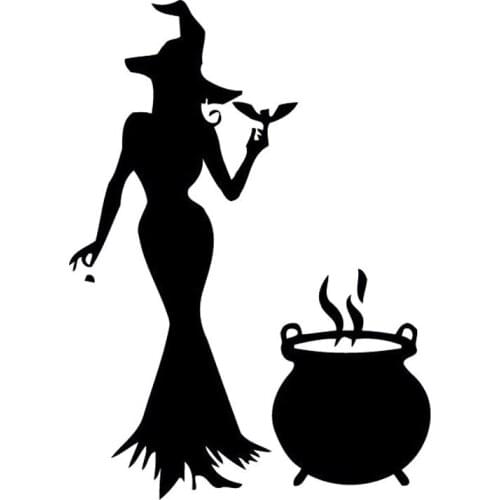 9cm * 14cm Fashion Car Sticker Decor Witch Car-Styling Accessories Reflective Vinyl Decal