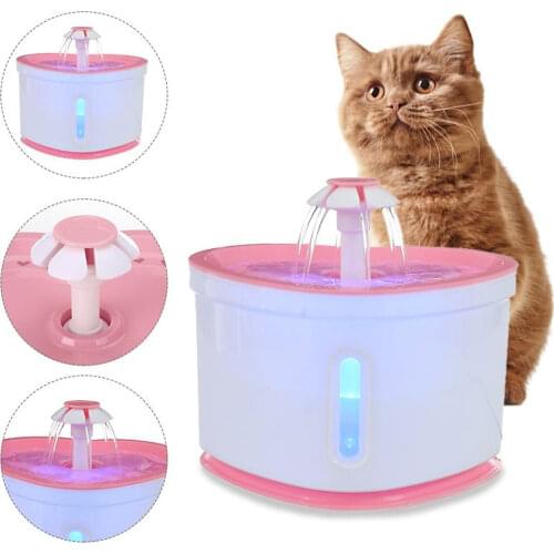 2.0L Automatic Cat Water Fountain Drinking LED Night Lighting Pet Water Dispenser USB Charging Cats Water Feeder Bowl Ultr Quite