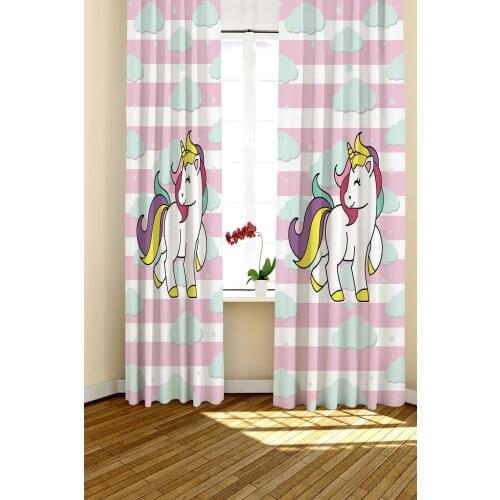 Besthome 70x260 cm'dir. KENARLARI ULTRASONİK LAZER KESİMLİDİR Pembe Çizgili Renkli At Fon Perde