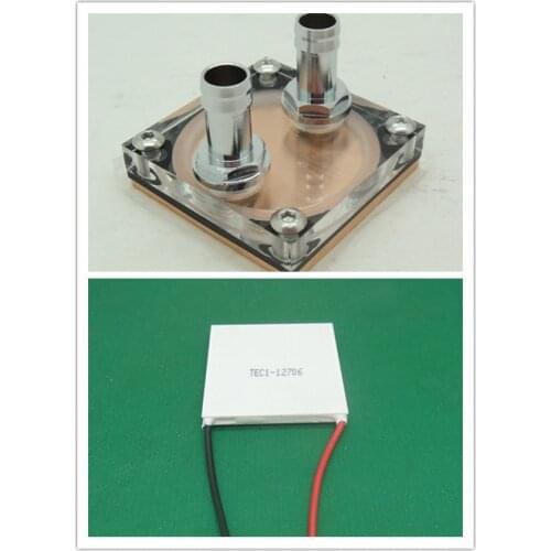 1pcs Water Cooling Block 50x50x12mm + 1pcs cooler peltier TEC1-12706