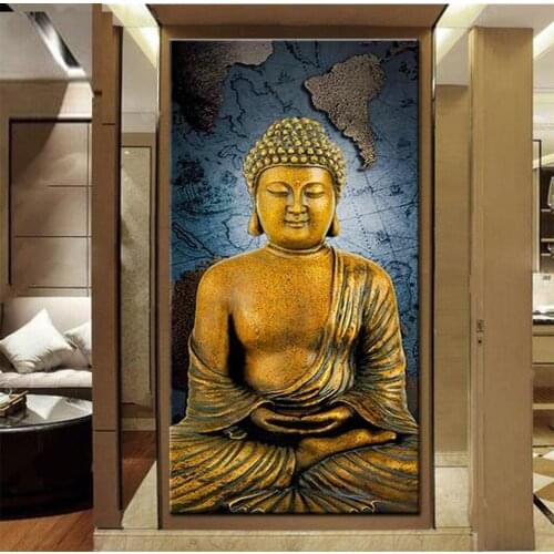Large Diamond Painting Buddha icon map religion icon 3D Embroidery with diamond Cross Stitch kits Mosaic Painting Decor YG1913