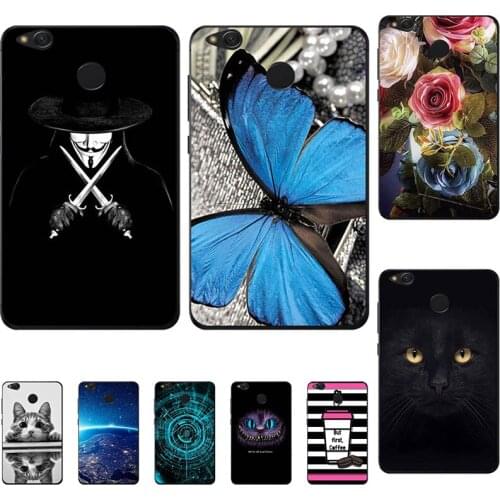 Phone Case For Xiaomi Redmi 4X 5.0" Relief Cartoon Case For Redmi 4X Animal Cat Cover Coque Funda Bag Back Shell