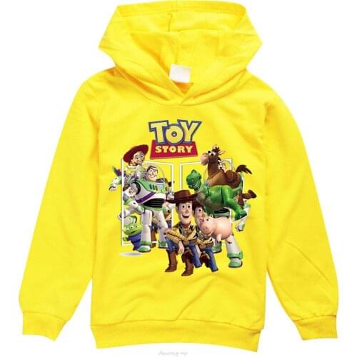 Childrens Sweatshirt Hot Toy Story 4 Print Cotton Hooded Kids Casual Loose Jumper Boys Girls Pullover Long Sleeve Clothing