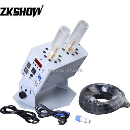 Double Dual Barrels LED CO2 Cryo Jet Machine RGB DMX Luz DJ Disco Party Club Stage Effect Concert Wedding Music Event Equipment