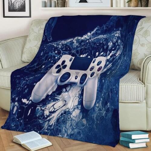 Gamepad 2 Throw Blanket Print on Sherpa Blankets Soft for Sofa Customized DIY Plush Thin Quilt