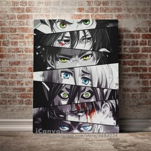 Attack on Titan Eyes Shingeki no Kyojin Home Decor Canvas Wall Art Decoration Prints Dorm Living Room Bedroom Poster Painting