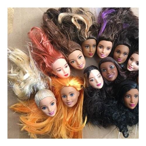 Collection Choose Style Good Doll Heads Purple Hair Jute Red Hair Doll Accessories Girl DIY Dressing Princess Toy Doll Heads