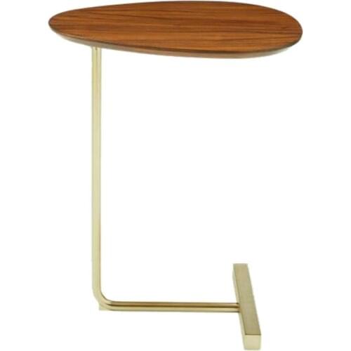 Creative Oval Small Side Table Mobile Solid Wood Sofa Corner Coffee Table Lazy Bedside Reading Table