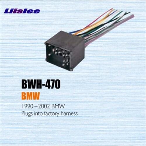 Liislee Plugs Into Factory Harness For BMW 1998~2002 - Radio Power Wire Adapter/Aftermarket Stereo Cable/Male DIN To ISO