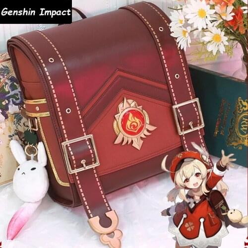 Game Genshin Impact Anime Klee Spark Knight Cute Backpack Shoulder Bag Loli Bag Cosplay Prop Halloween with Dodoco plush