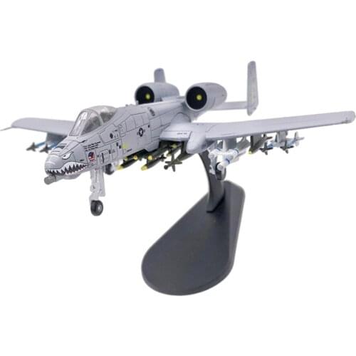 A-10 Attack Plane, 1/100 Scale Die Cast Alloy Realistic Aviation Airplane Model Display Stand for Kids Boys Birthday Gift