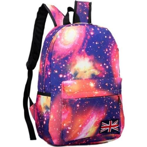 4PCS / LOT New Fashion Women Star Sky Backpack for School Teenagers Girls Vintage Ladies Bag Backpack Female 3D Printing Bag